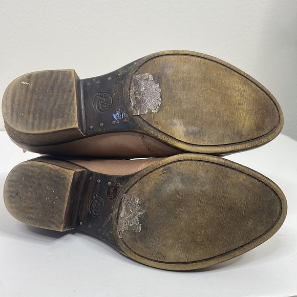 Lucky Brand Binus Leather Ankle Booties sz 7 Light Tan - Picture 7 of 10